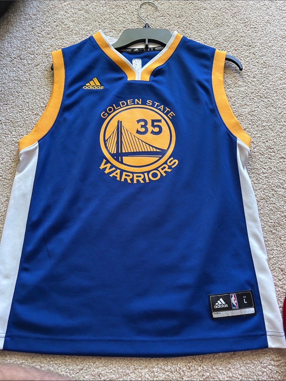 Golden state warriors Durant youth adidas jersey large